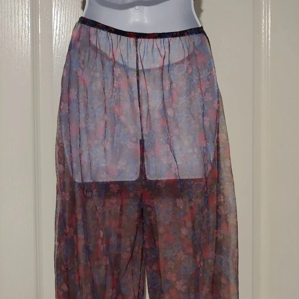 VTG Petra Fashions 89/90's Sheer Floral Lingerie Set Harem Sheer Genie Loungewea - Picture 10 of 12